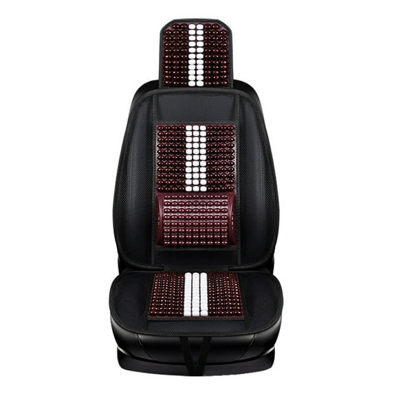 lixuesong Cool Wooden Beaded Car for Seat Cushion Massaging Mat Dual-use Black Color Cushion