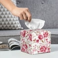 thumbnail image 6 of Yiaed Rose Flowers Print Tissue Box Cover, PU Leather Decorative Organizer for Tabletop, Bathroom, Car, Office Creative Decorative, 6 of 7