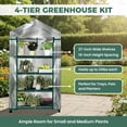 thumbnail image 4 of 4 Tier Mini Greenhouse - Portable Greenhouse with Locking Wheels and PVC Cover for Indoor or Outdoor - 27 x 19 x 63-Inch Green House by, 4 of 8