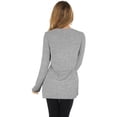 thumbnail image 4 of Mujer Otoño Invierno Top manga larga cuello en V franjas de diferente color suave cómoda mujer camisa Casual para uso diario, 4 of 6