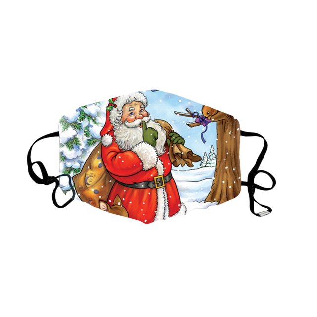 relayinert Christmas Themed Face Mask Dustproof Breathable Printing Mask with Elastic Ear Band Type 3