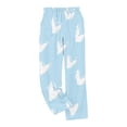 thumbnail image 3 of Loopsun Womens Fleece Pajama Pants, Women's Casual Print Thermal Soft Fleece Long Sleep Pants with Pockets Blue, XXL, 3 of 5