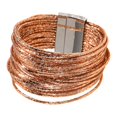 thumbnail image 3 of Pulsera envolvente para mujer, brazalete de aleación de zinc multicapa, accesorio de joyería de moda para Champán, 3 of 9