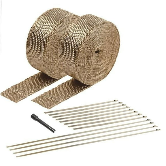 2 in. x 50 ft. Titanium Exhaust & Pipe Wrap Kit, Carbon Fiber