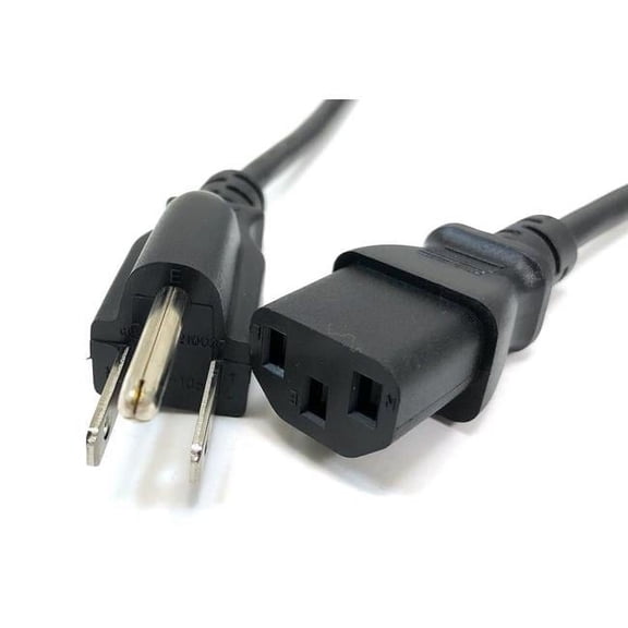 Micro Connectors M05-113UL-2P 6 ft. 18 AWG Universal AC Power Cord Ul Approved NEMA 5-15P to C13, Black - Pack of 2