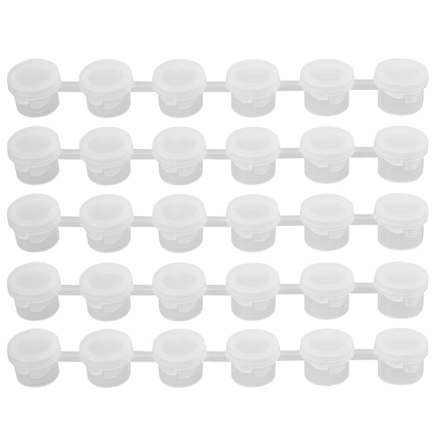 50 Tiras, Tiras de Pintura VacíAs, Botes Tazas Pintura, Recipientes Transparentes para Almacenamiento Mini 3 Ml / 0,1 Onzas