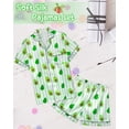 thumbnail image 7 of Girls Pajamas Silk PJS Set Pink Bow Satin Sleepwear Short Sleeve Jammies for Kids Button-Down Nightwear size 7-14, 7 of 7