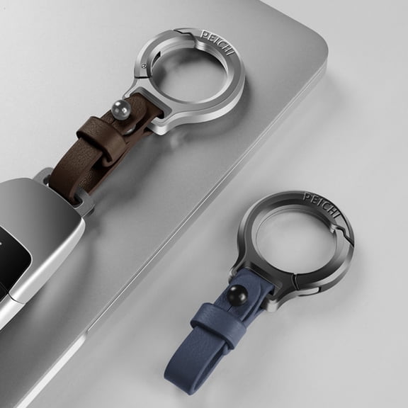 Rkxzt Car Keychain Alloy and Cowhide Keychain Pendant with Titanium Spring Hook for Belt Loop Key Ring 1pc Home Decor|Metal