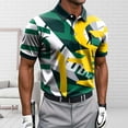 thumbnail image 4 of Fnnxeal Mens Polo Shirts Short Sleeve Casual Collared Summer Graphic Golf Polo Green Shirts for Men Size M, 4 of 5