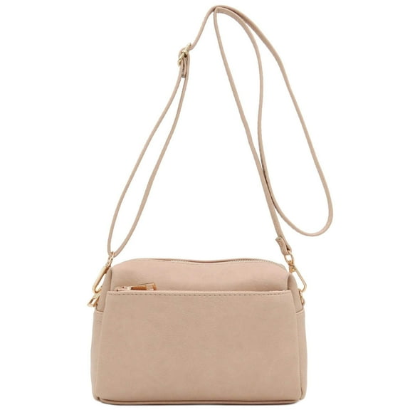 FashionPuzzle Small Triple Zip Crossbody Bag