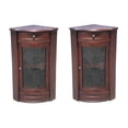 thumbnail image 2 of Mahogany Corner Glass Cabinet Short (SET of 2 pcs), 2 of 3