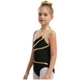 thumbnail image 2 of Aislor Girls Sleeveless Gymnastics Ballet Dance Leotard Sparkly Unitard Athletic Bodysuit Sportswear A Gold 16, 2 of 7