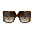 thumbnail image 3 of Womens Exposed Half Rim Square Butterfly 90s Designer Sunglasses Tortoise Brown, 3 of 4
