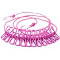 thumbnail image 1 of 1 Pack de Corde à Linge Extérieure Multifonctions Voyage Portable Coupe-Vent Antidérapant 12 Clip (Rose Rouge), 1 of 5