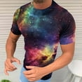 thumbnail image 4 of Penkiiy Galaxy Printed Shirt , Men's Print Graphic T Shirt Short Sleeve Summer T-Shirt Novelty Casual Tee 2XL Multicolor, 4 of 6