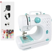 Domaier Double-Speed Sewing Machine, 12 Stitch Sewing Machine, White/Blue, 12 Patterns, Material: Metal, Stitching Patterns: 12 (Type A(with Sewing kit))