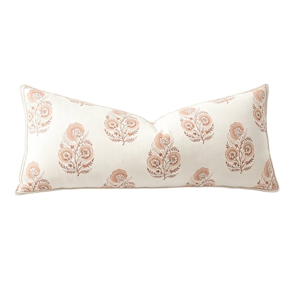 Orangide Floral Throw Pillow Cover Vintage Botanical Bouquet Rectangular Lumbar Cushion for Sofa Bed Headboard Cottage Home Decor Farmhouse Style