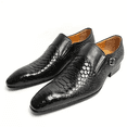 thumbnail image 3 of Men's Slip-on Loafers Rubber Bottom Original Designer Printing Top Grain Leather Upper, 3 of 4