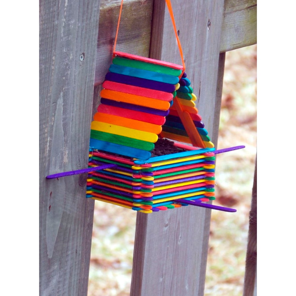 Bird Toy Parts - Colorful Wooden Popsicle Sticks - 0.33 x 5.5 (100 to 105  pcs / pack)