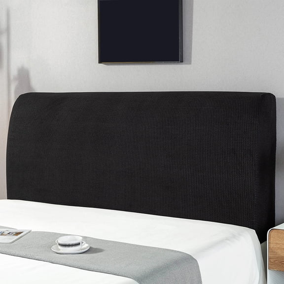 Stretchable Dustproof Full Wrap Headboard Cover - Soft Padded Bed Head Protector with Elastic Hem, Modern Solid Color, Fits 71in Bed