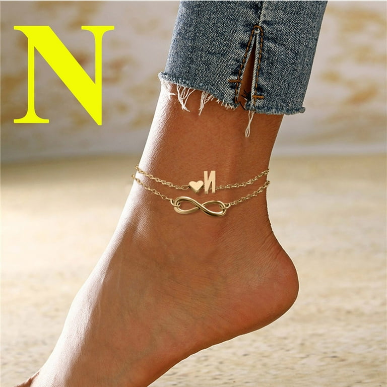 Gold ankle bracelet for men deals