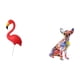 thumbnail image 5 of Escultura de jardín de un cachorro de flamenco multicolor, figura de animal para decoración navideña de primavera y sala de estar., 5 of 8
