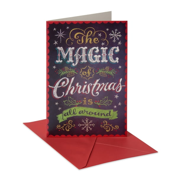 American Greetings Deluxe Chalkboard Christmas Boxed Cards and Red