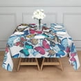 thumbnail image 3 of Butterfly Blue Pink Wing Pattern Square Tablecloth,Waterproof Square Table Cover,Wipeable Spillproof Washable Table Cover for Home Kitchen Party Decor 42"X42"(107x107cm), 3 of 6