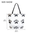 thumbnail image 5 of FORMRS Womens Canvas Tote Bag with Zipper Inner Pocket Shoulder Handbag, Cartoon Cat Paw, 5 of 7