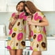 thumbnail image 4 of Fotbe Donuts Bata de Dormir para Mujer con Estampado, Camisón de Algodón de Manga Corta, Ropa de Dormir Casual, 4 of 6