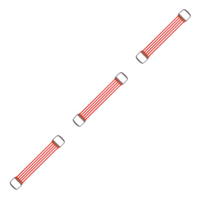 Decodeary 30-150lbs Extenseur de Poitrine Sangle Élastique Corde Résistance Jambe Pied Rouge 67 x 11cm 3ensemble