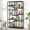thumbnail image 5 of Industrial 5 Tier Etagere Bookcase Freestanding Tall Bookshelf 9 Open Shelves, 5 of 8