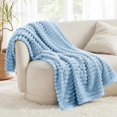 thumbnail image 2 of Fleece Twin Blanket For Couch - Super Soft Cozy Blankets For Women, Cute Small Blanket For Girls, 60x80 Inches, 2 of 4