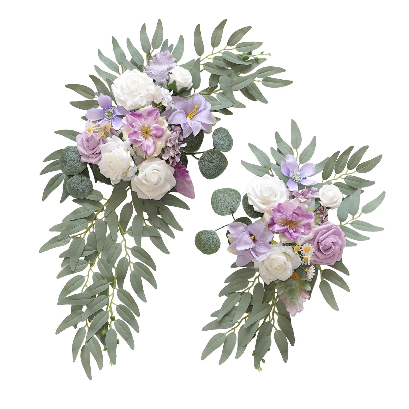 GUOOL 2 Pieces Wedding Arch Flowers Welcome Sign Decoration Corner Flowers Artificial Flowers for Ceremony Birthday Window Ornament