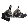 thumbnail image 2 of YWDJ Bras for Women Underwire Push up Back Closures Lounge Bras Comfortable Bras Spaghetti Straps Full Coverage Embroidery Bras Padded Bras Wrap Solid Sleep Bras Black M, 2 of 3