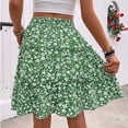 thumbnail image 5 of Ovbmpzd Tiered Womens Summer Dresses Mid-Length Green Flowy Skirts Casual Skirts Casual Skirts,L, 5 of 6