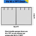 thumbnail image 2 of Garage Screen Doors for 2 Car Garage,16x7FT Fiberglass Magnetic Garage Door Screen, Hands Free Retractable Garage Net Screen Door Mesh with 6 Roll Up Starps and 26 Magnets for Patio, Gym, Porch, 2 of 5