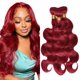 thumbnail image 1 of Hair Bundles LadRxadr Burgundy Wave 40 45 50 cm 99j, 1 of 6