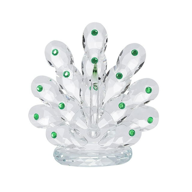 Escultura de cristal de animal, estatua, figura creativa, artesanía de vidrio para estantería de tienda. Mini verde