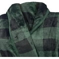 thumbnail image 5 of Elegant Comfort Women’s Plush Fleece Spa Bathrobe, Shawl Collar and Pockets, Velvet Soft and Warm Long Robe - Extra Large, Buffalo Black/green, 5 of 5