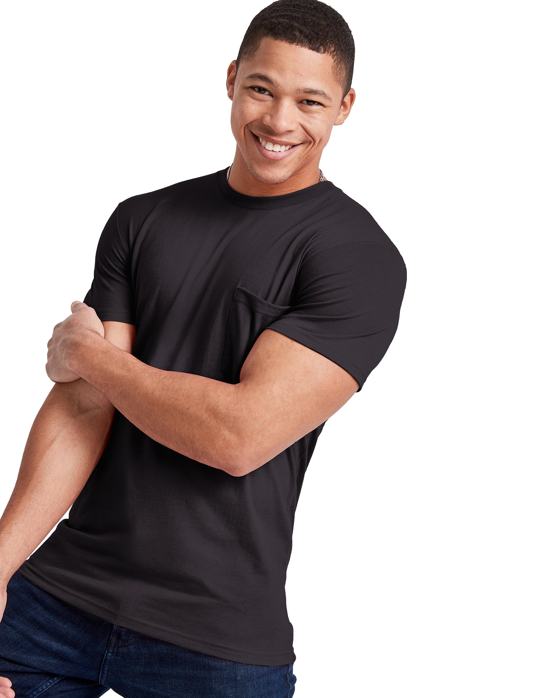 Hanes Originals Men's Pocket T-Shirt Cotton Crewneck Short Sleeve Tee Lightweight S-3XL
