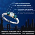 thumbnail image 2 of Gem Stone King 925 Silver and 10K Yellow Gold Sky Blue Aquamarine and Blue Diamond Engagement Ring for Women | 1.04 Cttw | Round 5MM | Gemstone March Birthstone | Size 7, 2 of 6