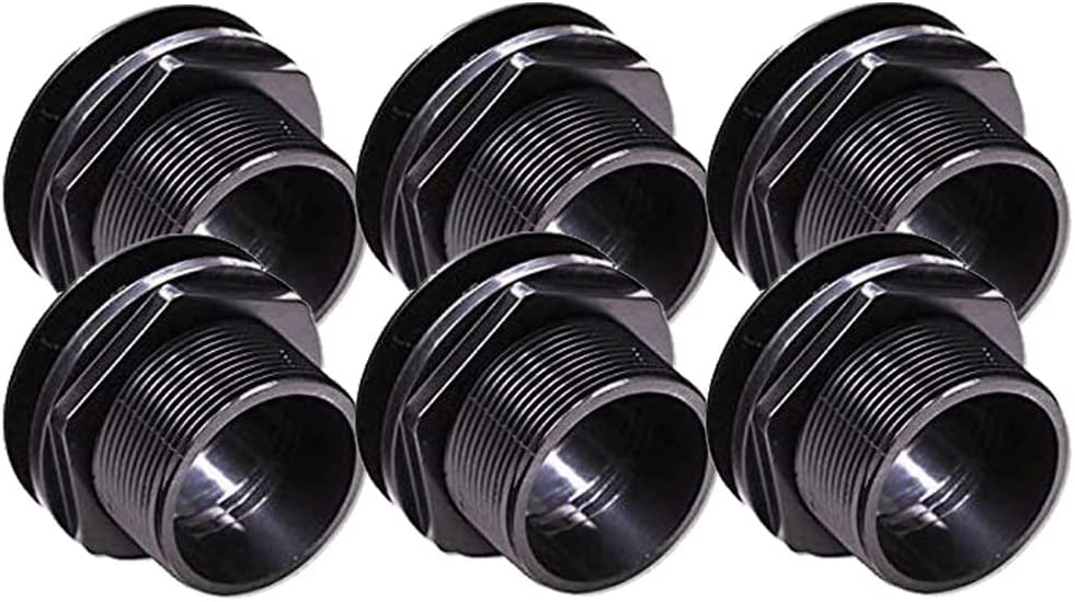 2 Inch Bulkhead Fitting 6/Pack Slip x Slip Heavy Duty Premium