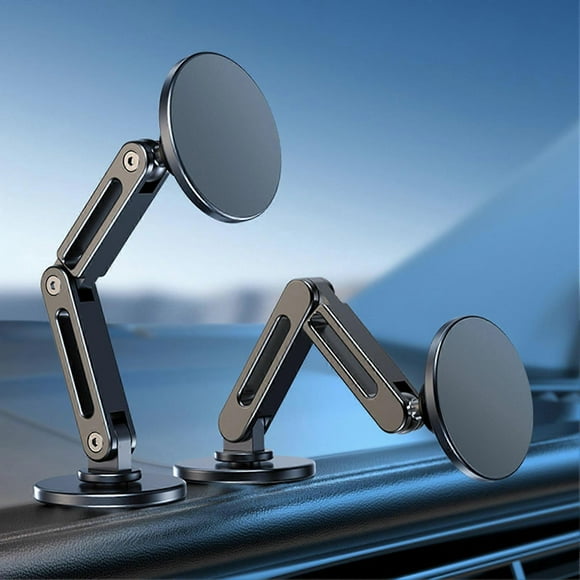 Alloy Folding Magnetic Car Phone Holder Super Strong Magnet 360 Rotation Magnetic Cell Phone Holder Compatible with All