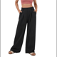 thumbnail image 1 of Pantalones de Traje Anchos para Mujer, Holgados, de Cintura Alta Elástica, Informales, Largos, Color Negro, Talla XS, 1 of 7