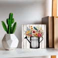 thumbnail image 4 of Zomyto 7"x7" Flowerpot Bird & Flowers Wooden Box Sign Work Desk Centerpiece, 4 of 6
