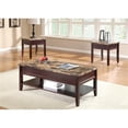 thumbnail image 2 of Bowery Hill Modern Faux Marble Top End Table in Dark Cherry Finish, 2 of 2