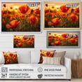 thumbnail image 4 of Designart "Red Poppies landscape With Sunset I" Floral Floater Framed Canvas Wall Art, 4 of 7