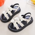 thumbnail image 2 of IUJSOY Girls Gladiator Sandals Little Kids Toddler Open Toe Cute Bow Strappy Summer Flats Shoes, 2 of 8