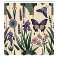 thumbnail image 2 of Ambesonne Lavender Shower Curtain, Witchy Feels Modern Leaves, 69"Wx84"L, Peach Dark Purple Green, 2 of 4